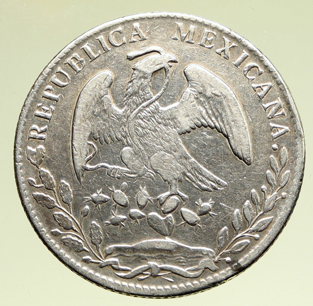 1880 CN JD MEXICO BIG Silver 8 Reales Antique VINTAGE Mexican Coin