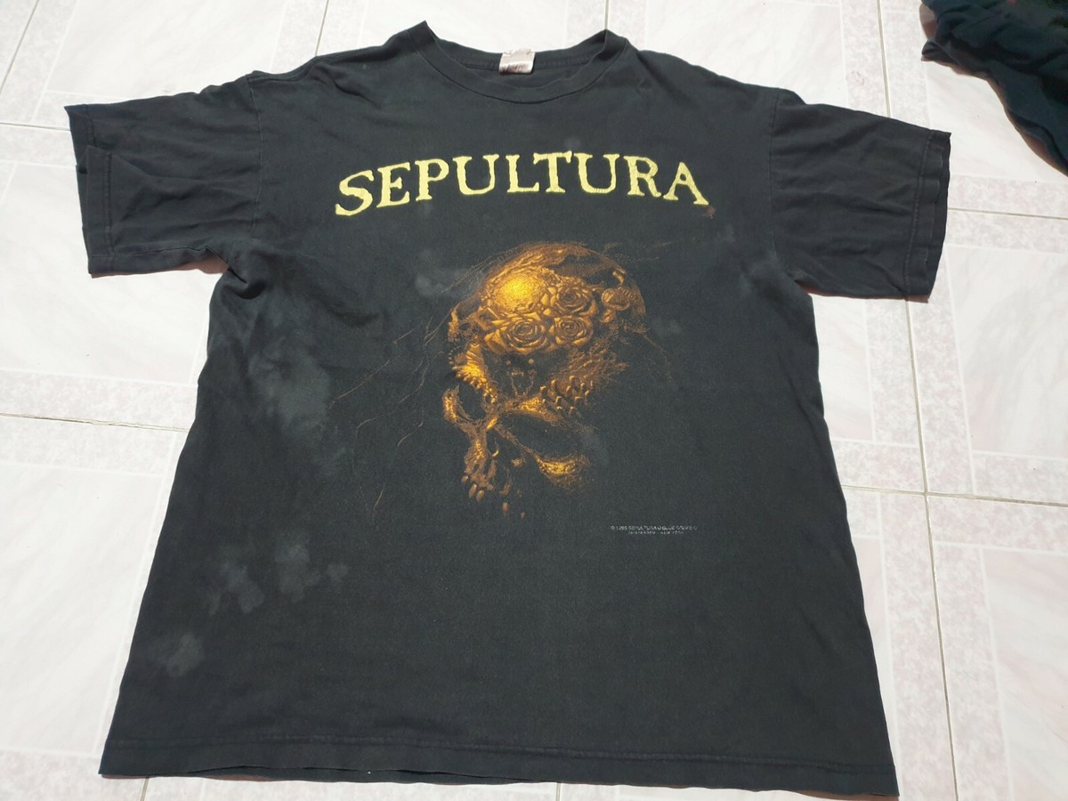 Rare Vintage 90s Sepultura Beneath The Remains T-Shirt crazy faded