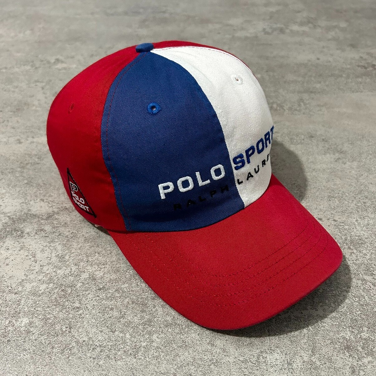 VTG 90s POLO SPORT RALPH LAUREN COLOR-BLOCK 6 PANEL HAT SIZE FREE