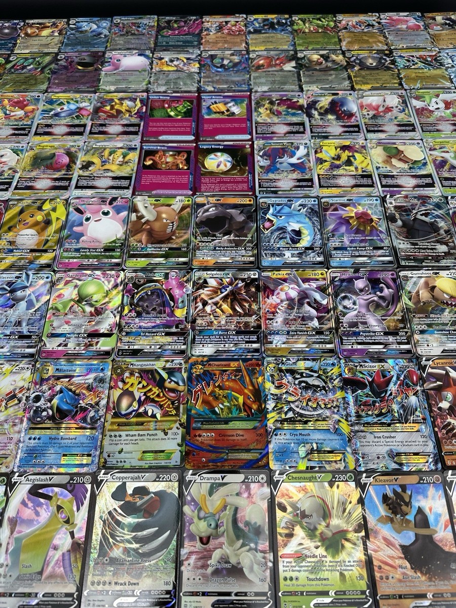 Pokemon Card Lot 100 Official TCG Cards + Ultra Rare | VMAX GX EX
