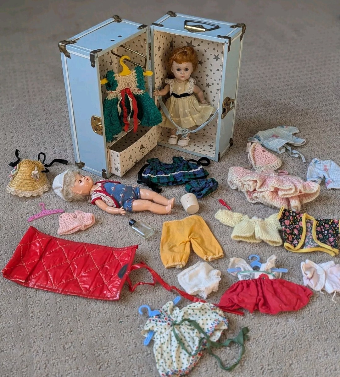 Vintage Vogue Ginny Doll Straight Leg Walker 1950s Lot Case