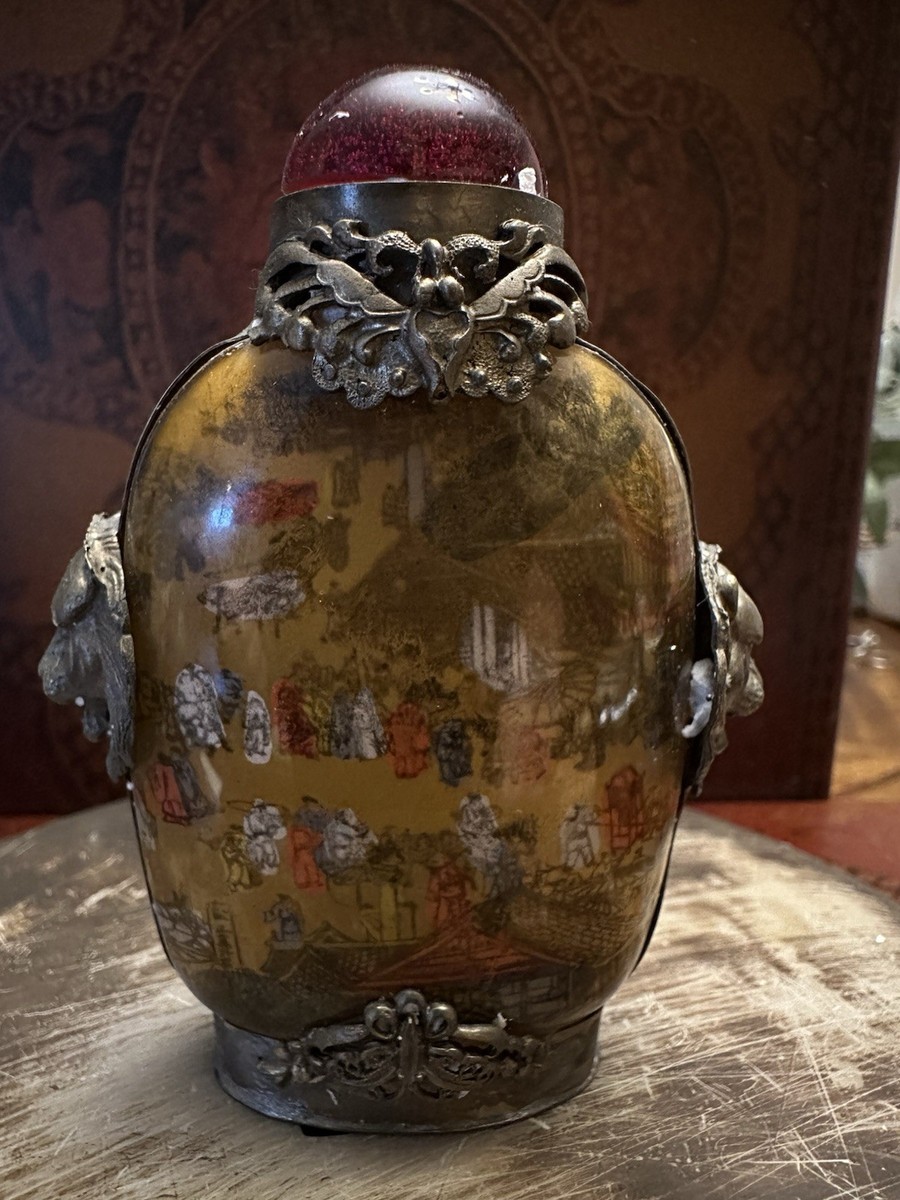 中国古美術品 雲龍文陽刻砡製鼻煙壷 玉石 中国古美術品