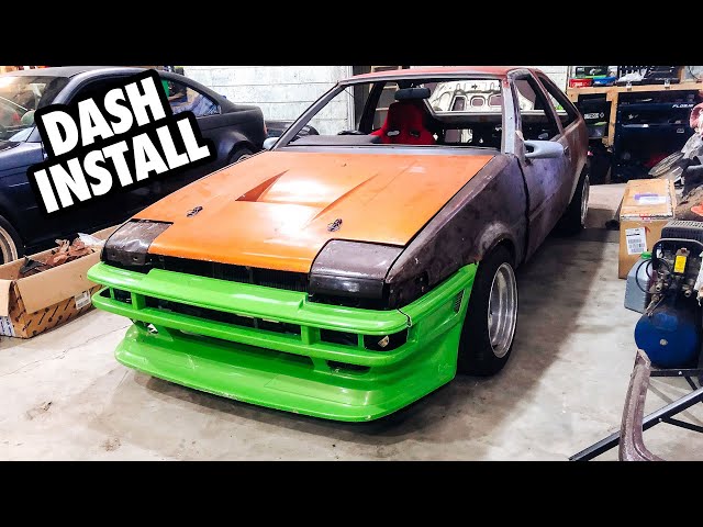 AE86 Dash Install and 360 Skids in a storm - YouTube