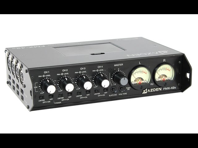 AZDEN FMX-42 portable audio mixer - YouTube