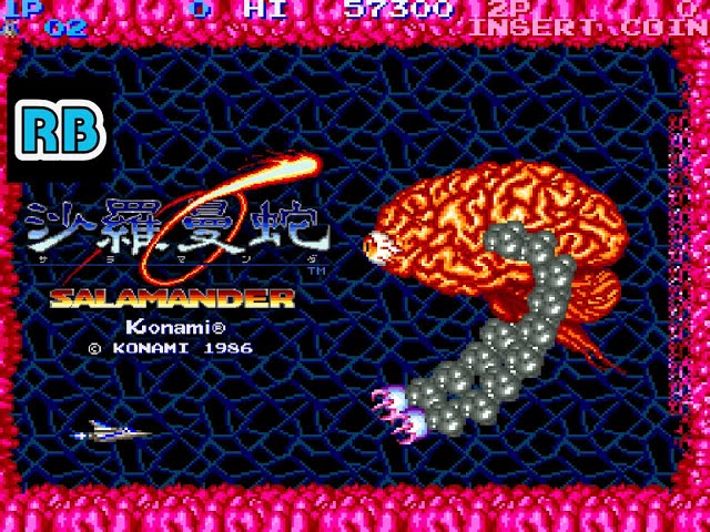 1986 [60fps] Salamander No shot Loop1 ノーショット（壁・6面ボス