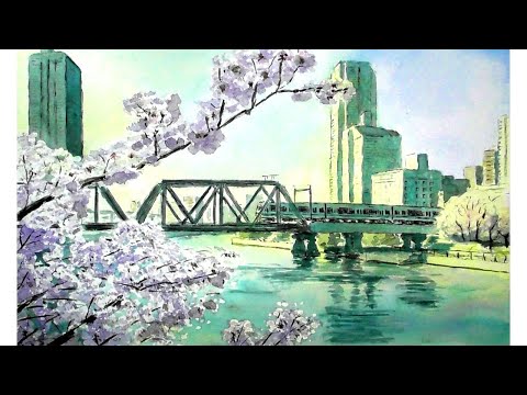 水彩画(港景)№177 水彩画(港景)№177