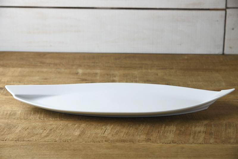 深山(miyama.) obi-オビ- 44cm長皿 白磁(裏印なし)[定番] - 業務用食器