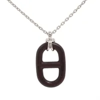 エルメス セリエ ピンブローチ メタル ブラウン×シルバー ハットピン