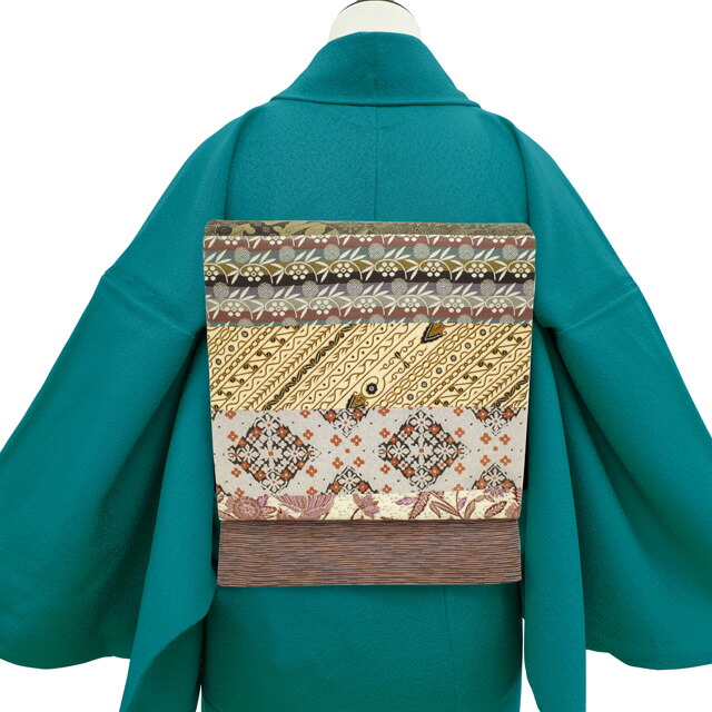 楽天市場】【新品】 袋帯 切りばめ 横段 バティック 名物裂 染 織 長尺