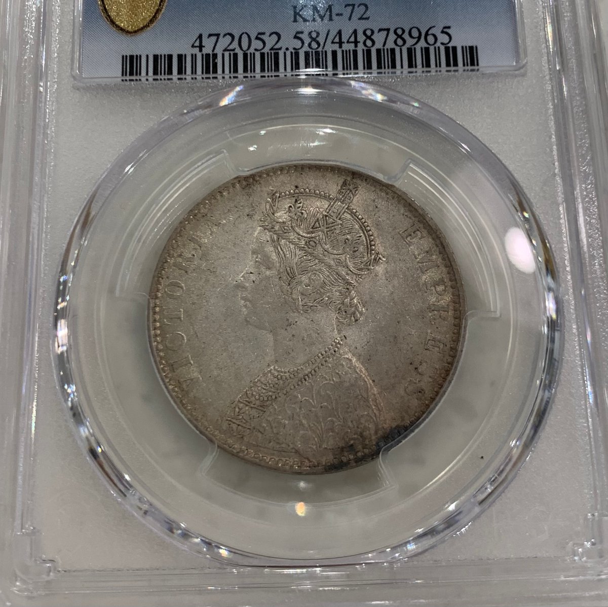 1901年 英国領インド ルピー銀貨PCGS AU58【m031】 1901年 英国領