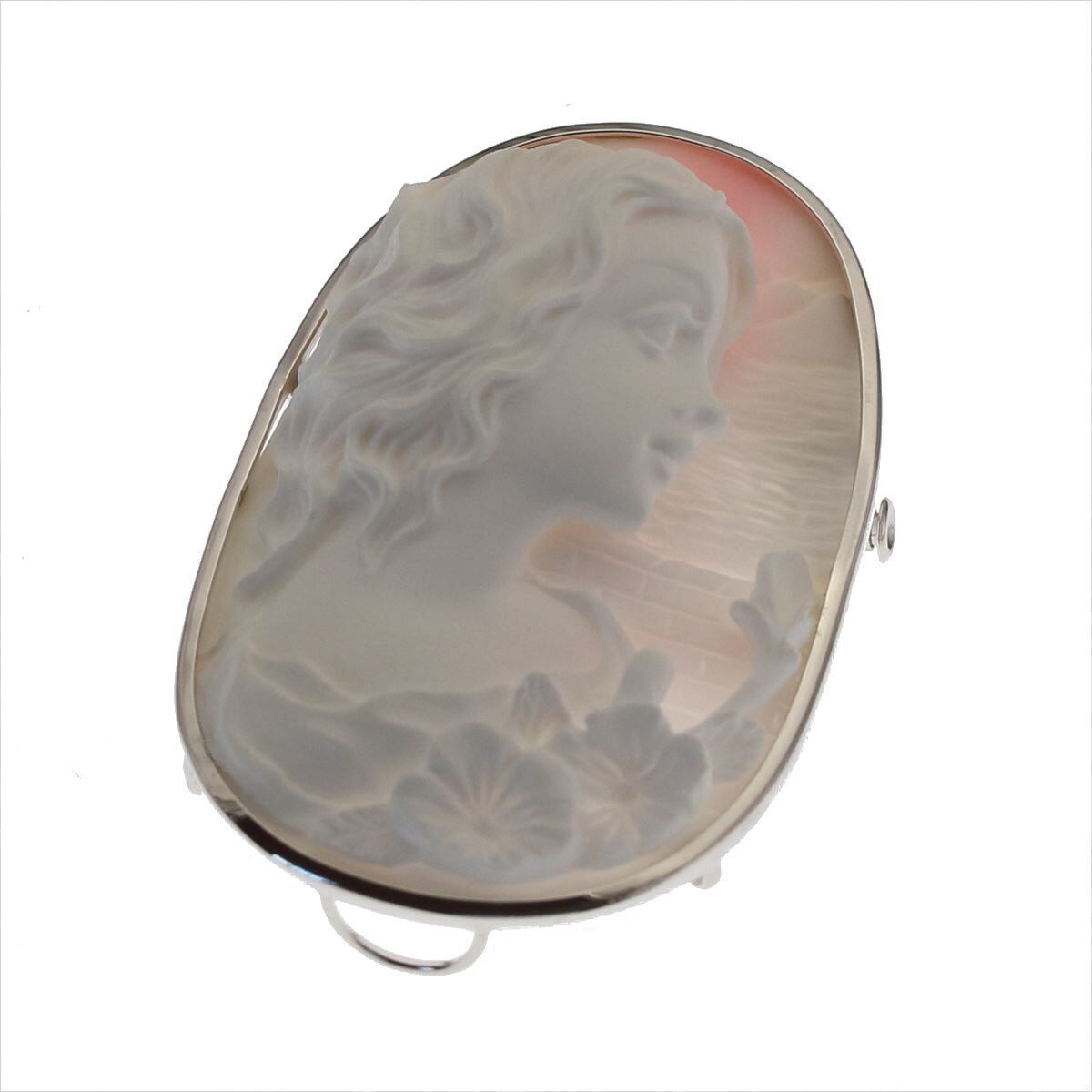 GALLERY megumi 保証書付き SV925 コンクシェル カメオ ペンダント