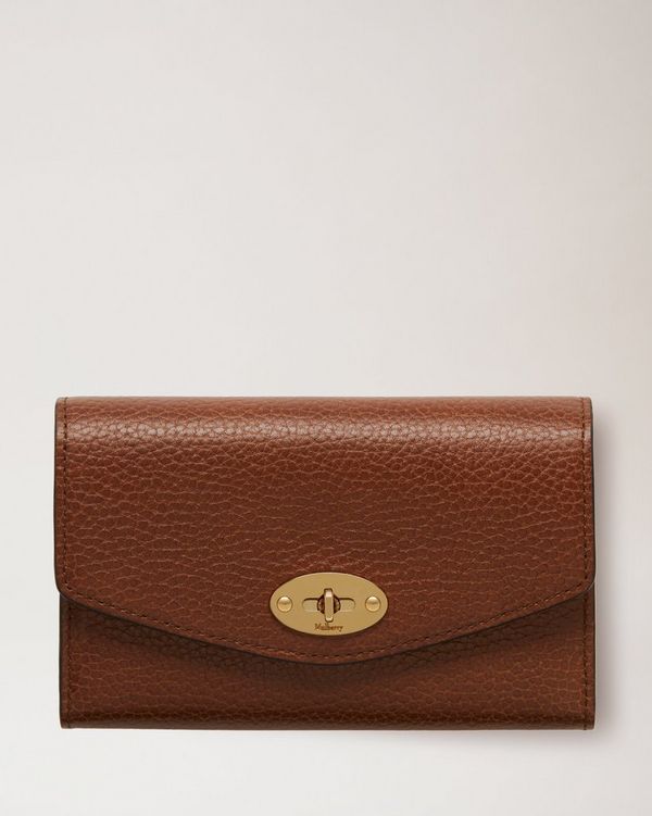 Mulberry | Medium Darley Wallet | Oak Small Classic Grain | Women