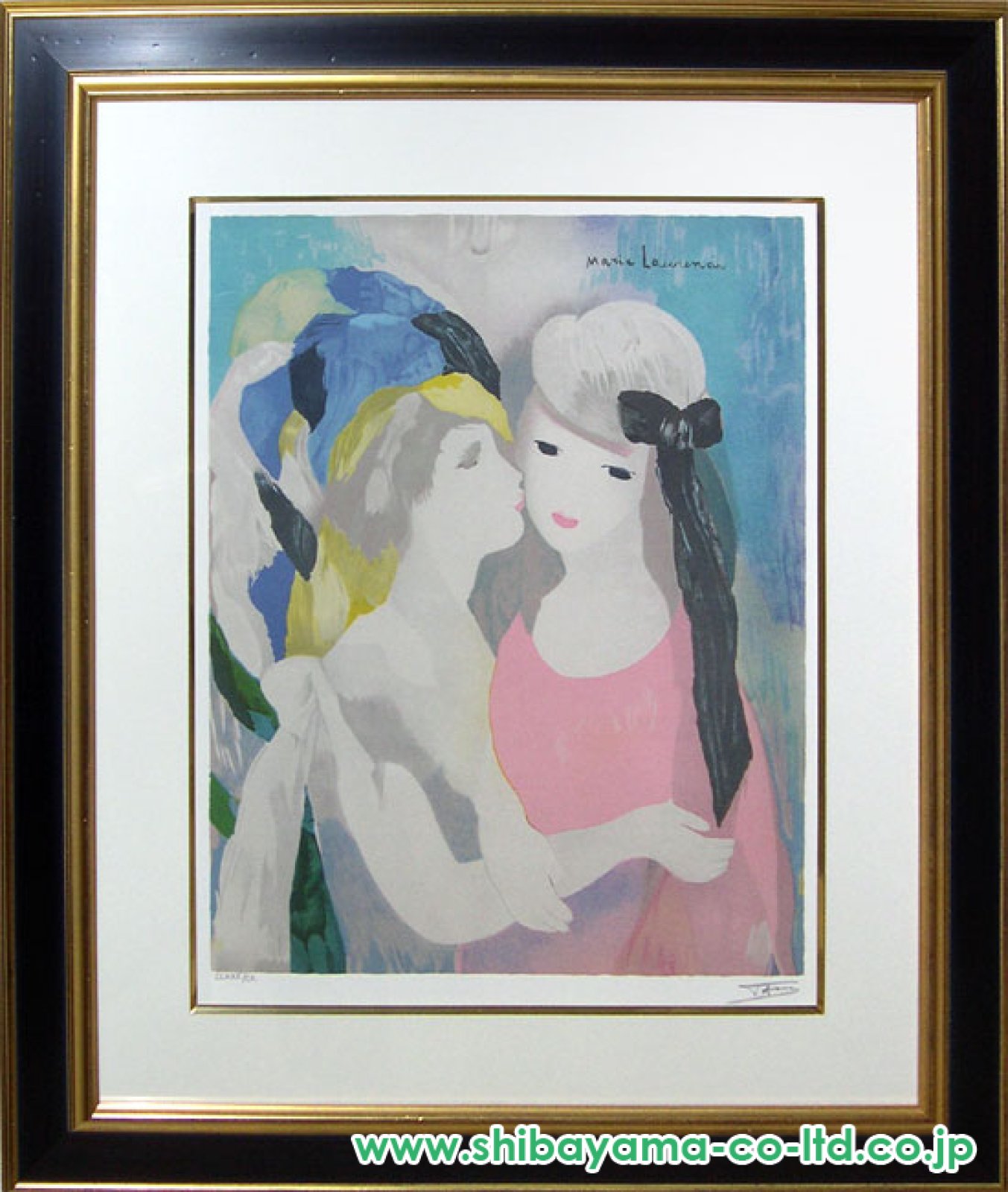 ダンスの対話より』 / マリー・ローランサン / 直筆サイン 額装