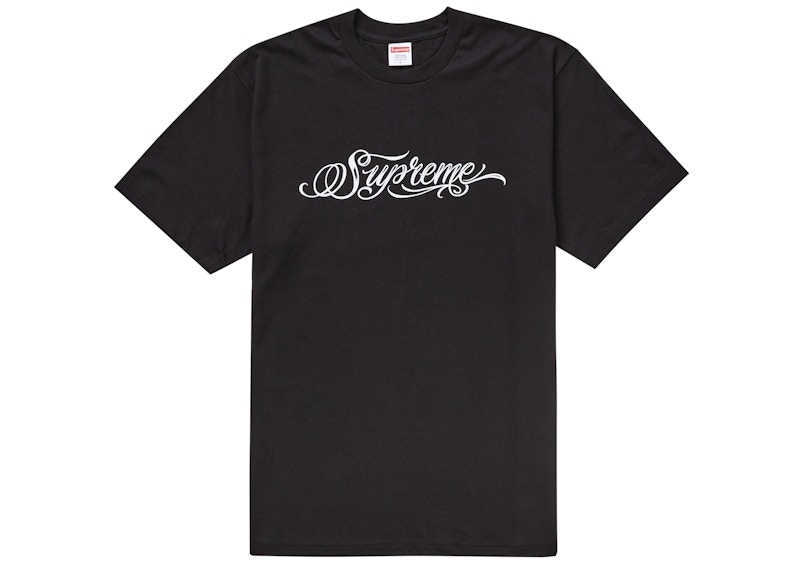 Supreme Script Tee Black Men's - FW24 - US