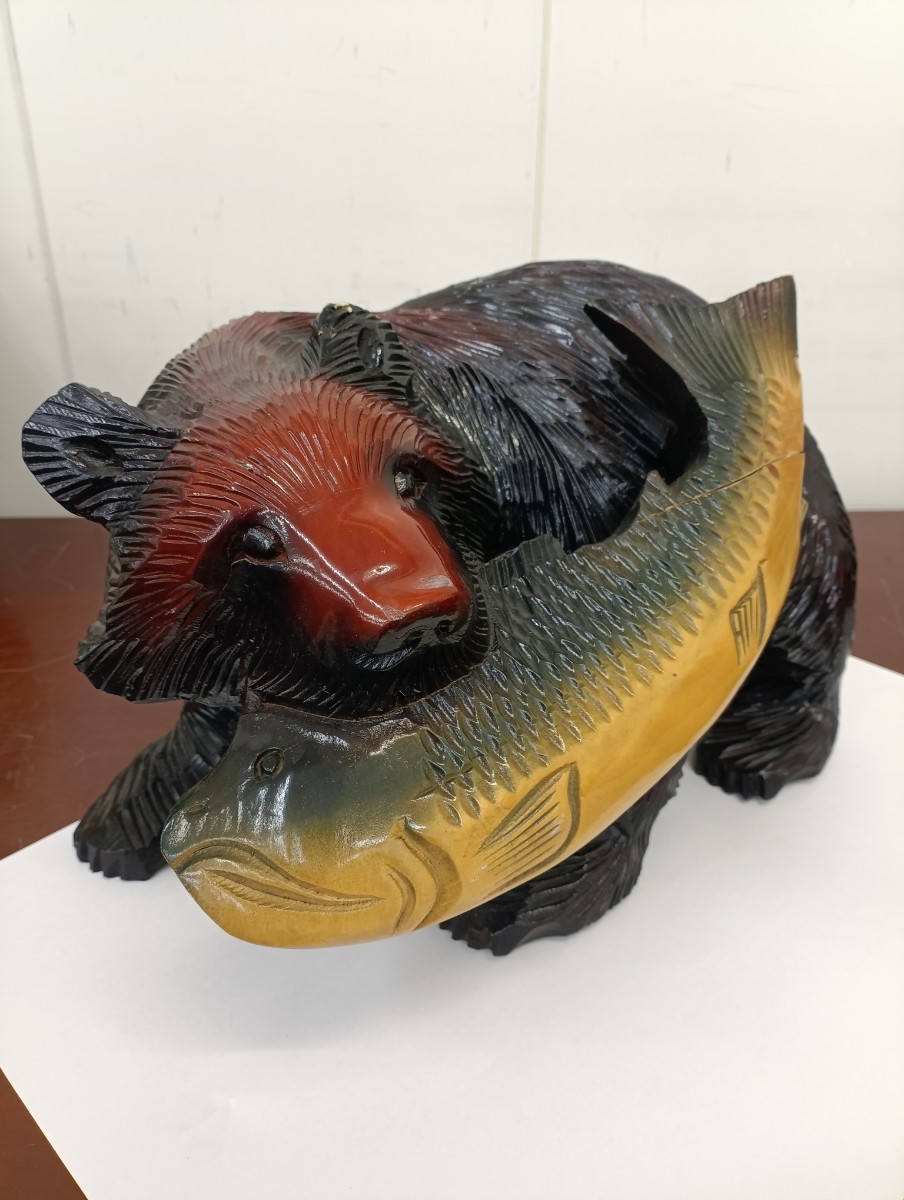 希少 大和正幸 木彫り熊 ガラス目 北海道 木彫熊 木彫り 大和彫 Amazon