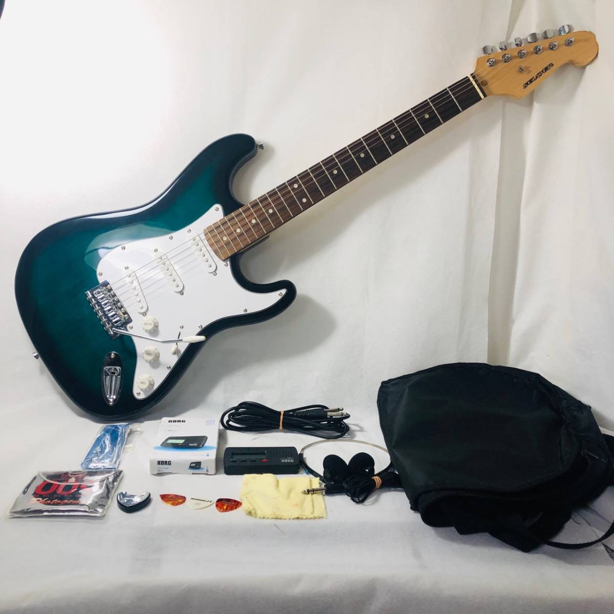 SELDERセルダー グリーン エレキギター サンバースト SELDER エレキ