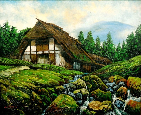 田舎の風景 油絵 田舎風景】#油彩画 #芸術 #油絵 #絵 #アート