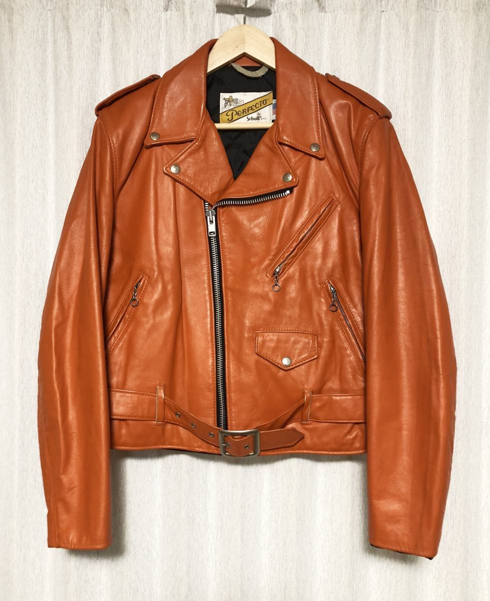 DSQUARED2 オレンジ レザージャケット ライダース シングル L 中古】激