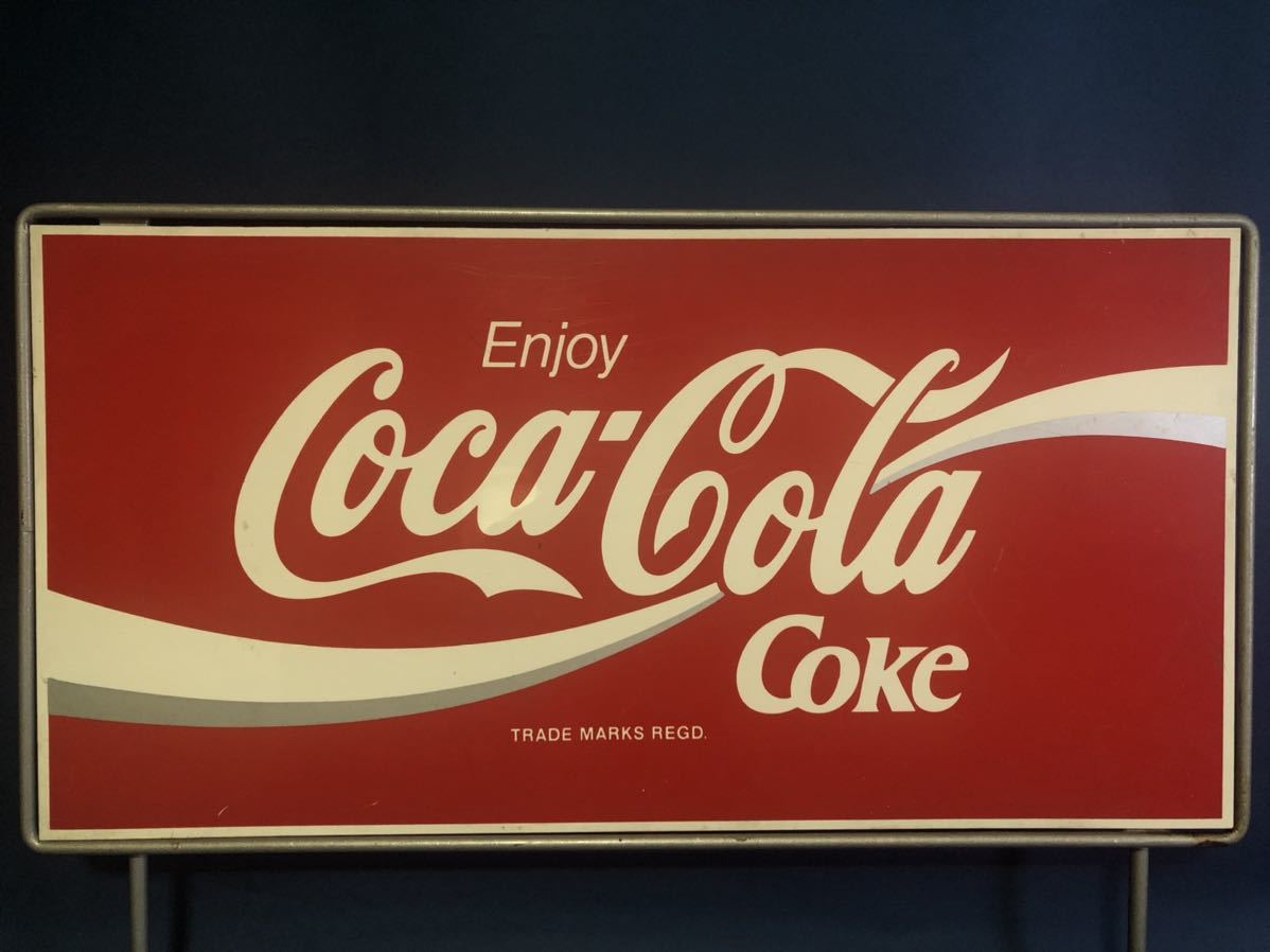 コカ・コーラ看板】Coca-Cola 昭和レトロ80sビンテージ横70縦40㎝ コカ