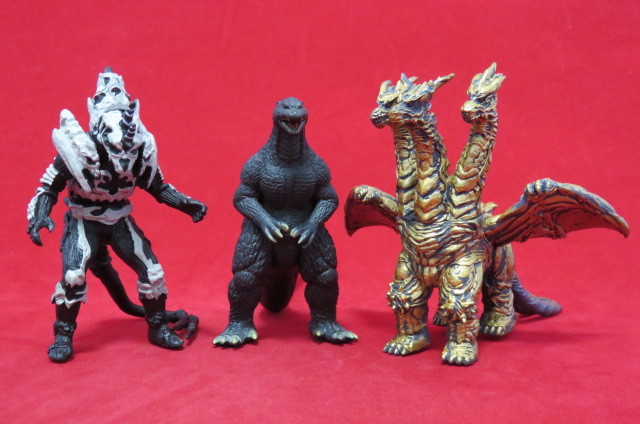 FWゴジラ・カイザーギドラ・モンスターX・ミニラ他（バンダイ）ソフビ