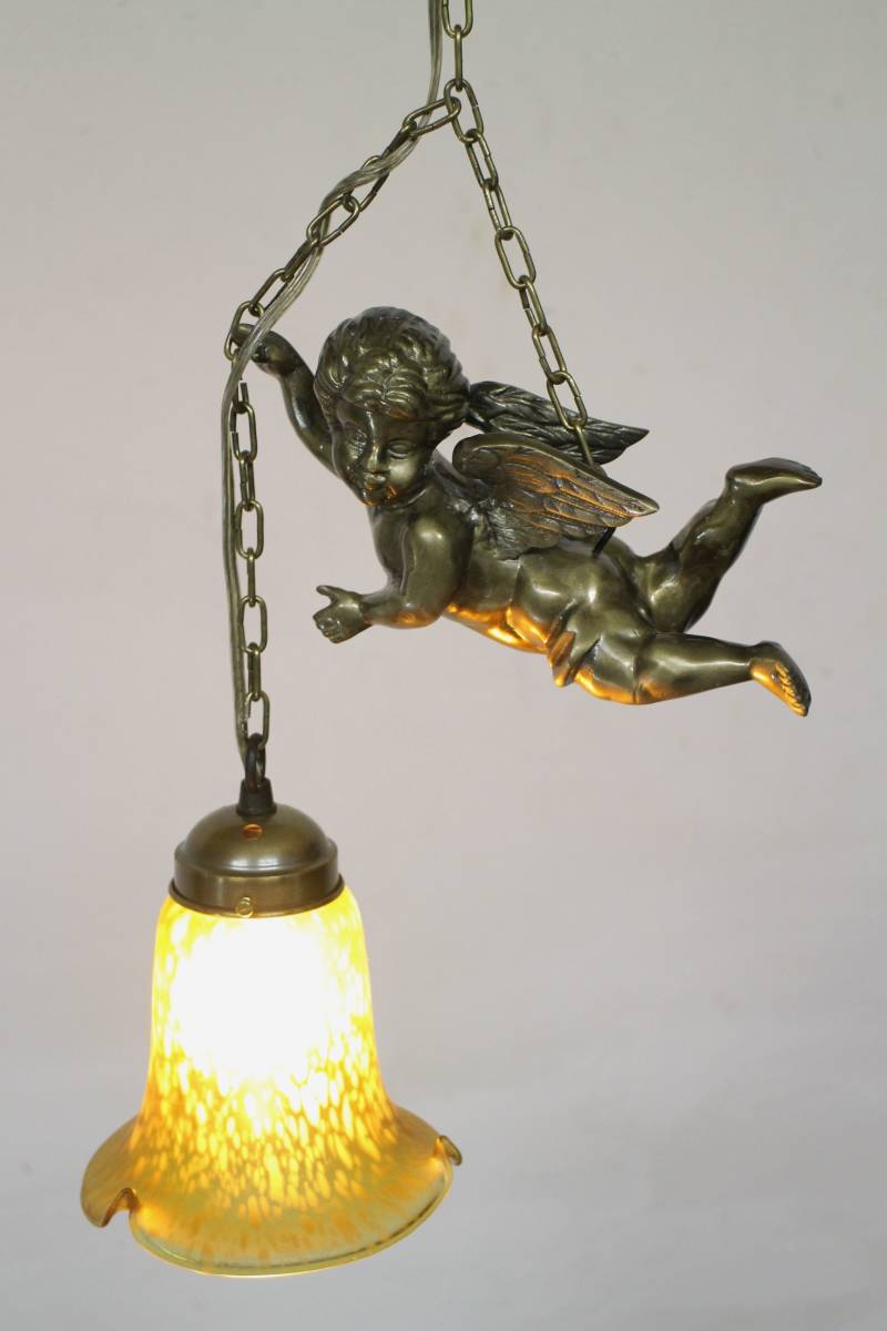 ランプ真鍮 エンジェル 天使 Angel 天井照明 アンティークランプ