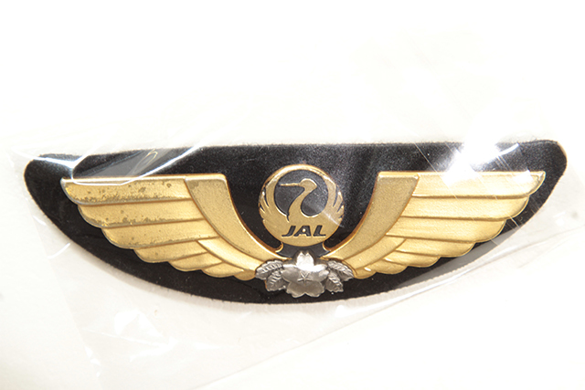 JAL 日本航空 胸章 ウイングバッジ エンブレム CREWタグ 希少 当時物