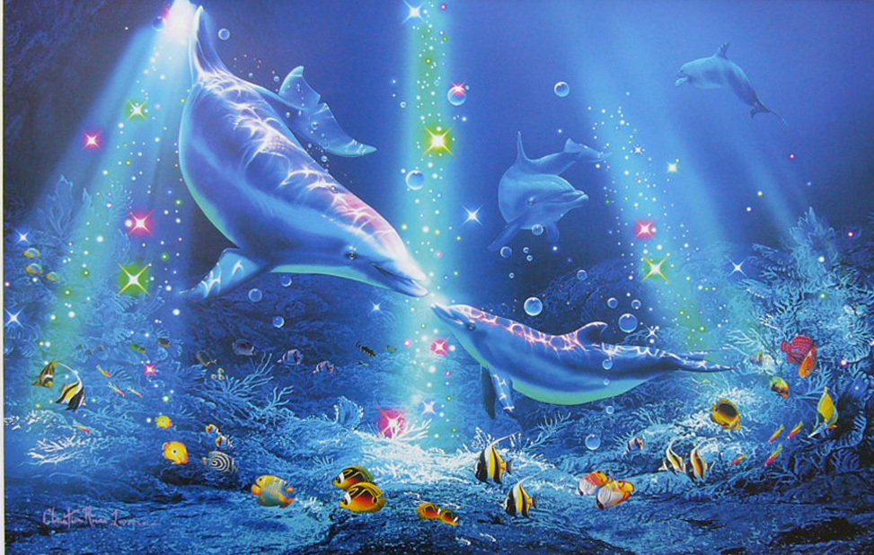 イルカ ラッセン 絵画 絵 LASSEN 保管ケース 絵画『サマーリーフ