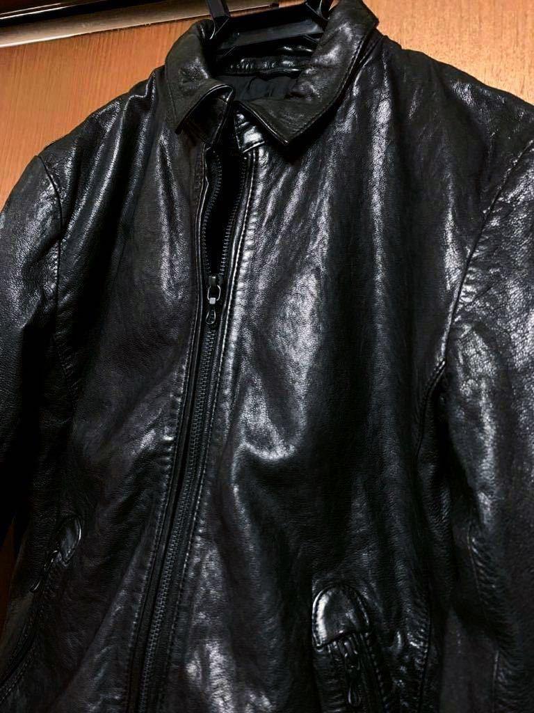 ナノユニバース シングルライダース ゴートレザー レザージャケット