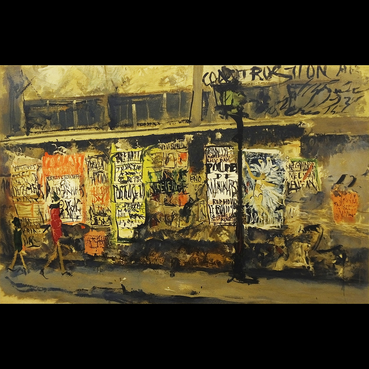 真作】絵画 佐伯祐三 ガス灯と広告 Gas Lamp and Advertisements