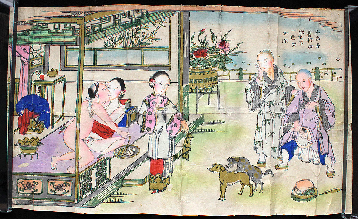 希少】中国 「春宮図」画帳 肉筆紙本 春画 日本 唐物 艶本 枕絵 秘画