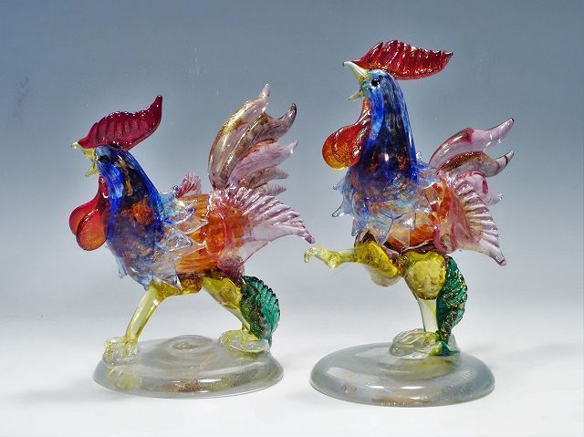 ムラノグラス 鶏 にわとり MURANO ムラーノ ヴェネツィア ガラス細工