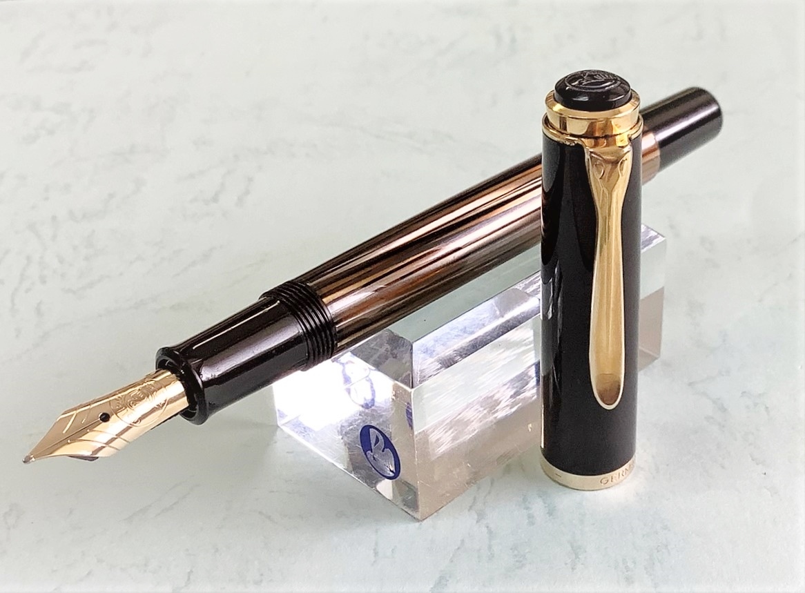 週末限定価格】ペリカン ヴィンテージ万年筆 #400 茶縞 1950年代 M