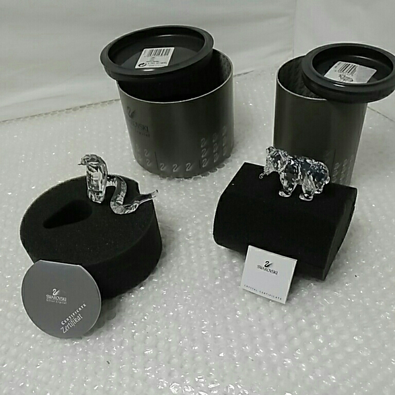 SWAROVSKI スワロフスキー クリスタルガラス 猿 箱付 2点 V8375 【公式