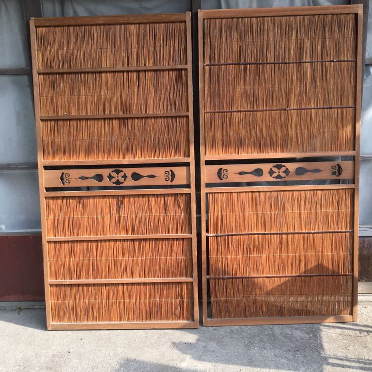 簾戸 アンティーク 4枚 B よしず 8枚セット 葦戸（よしど、あしど） 戸