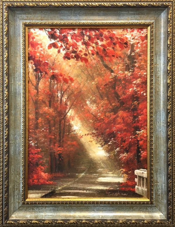 絵画 インテリア 絵 油絵 uF3-061513 風景（紅葉） 絵画 インテリア 絵