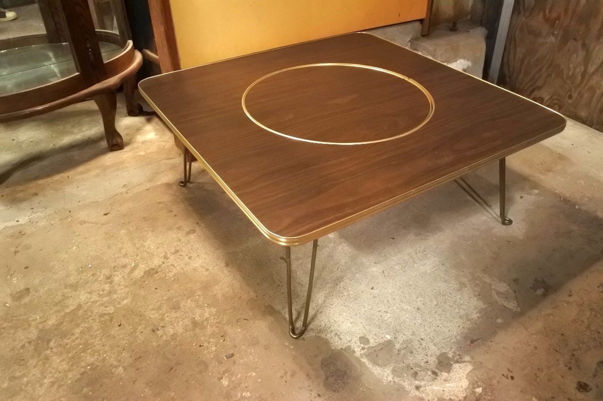 ちゃぶ台穴あき 蓋付き 食卓 座卓 テーブル 昭和レトロ アンティーク