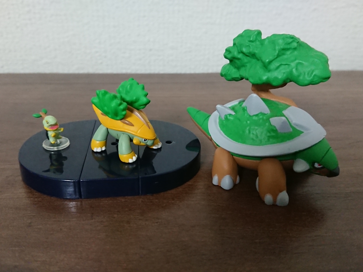 立体ポケモン図鑑 ナエトル、ハヤシガメ、ドダイトス 立体ポケモン図鑑