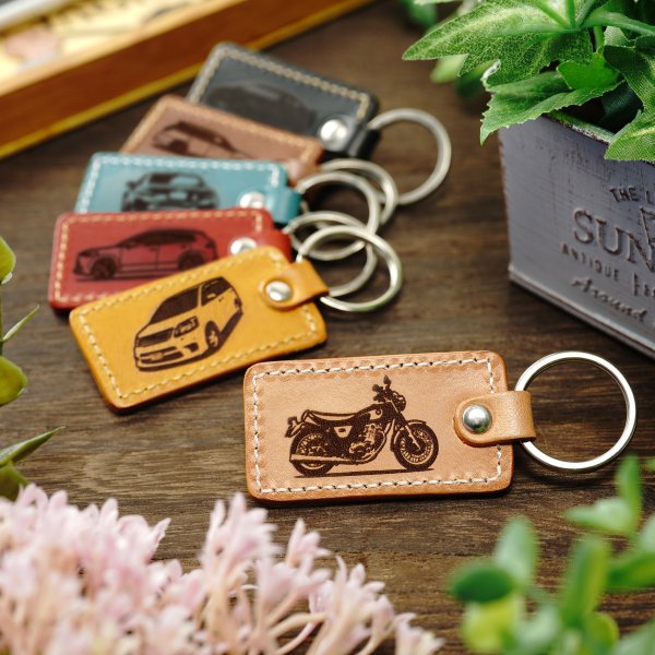 愛車を刻印 ナンバープレート キーホルダー 革 敬老の日 父の日 ギフト