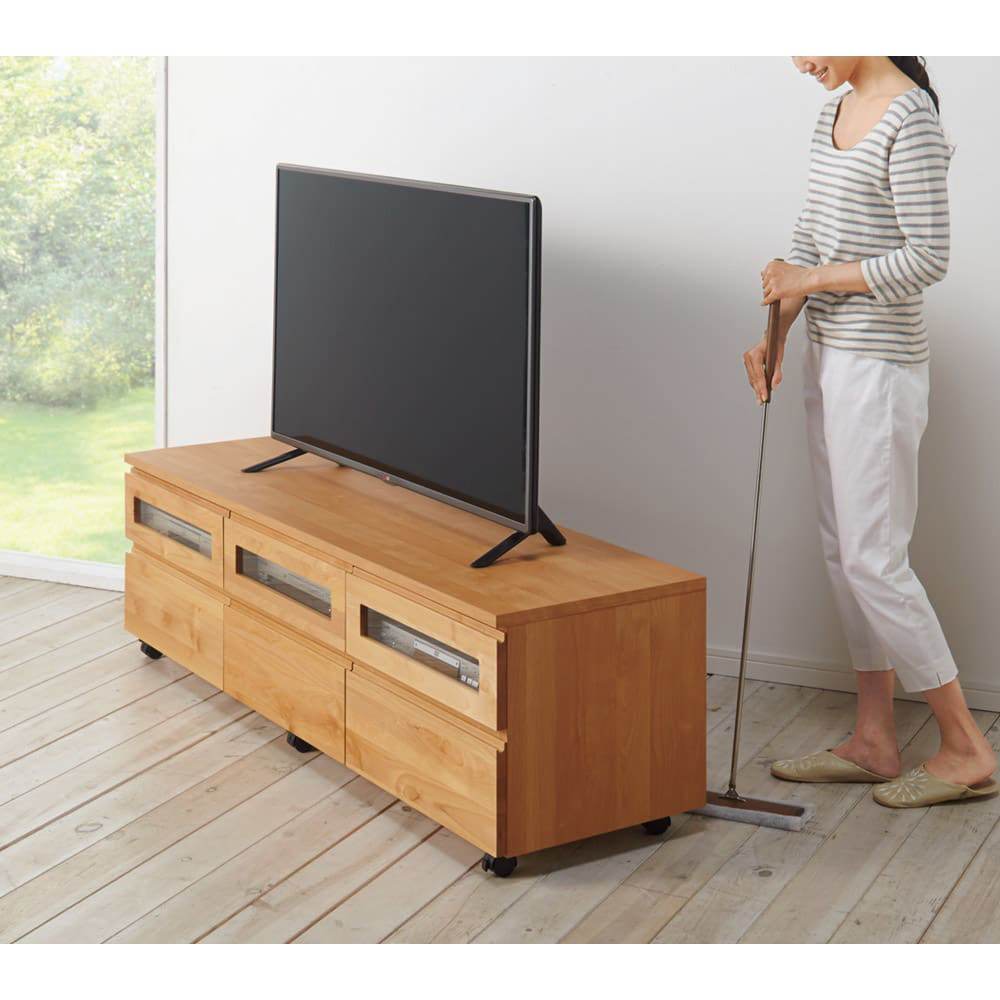 アルダー天然木テレビ台 幅159高さ46cm キャスター付き 通販 - ディノス