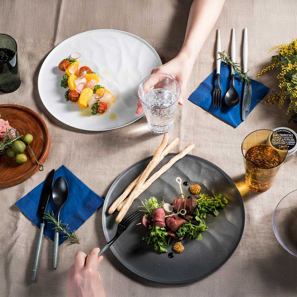 ARAS ウェーブ 大皿27.5cm 割れないお皿 特典付きの同色ペアセット