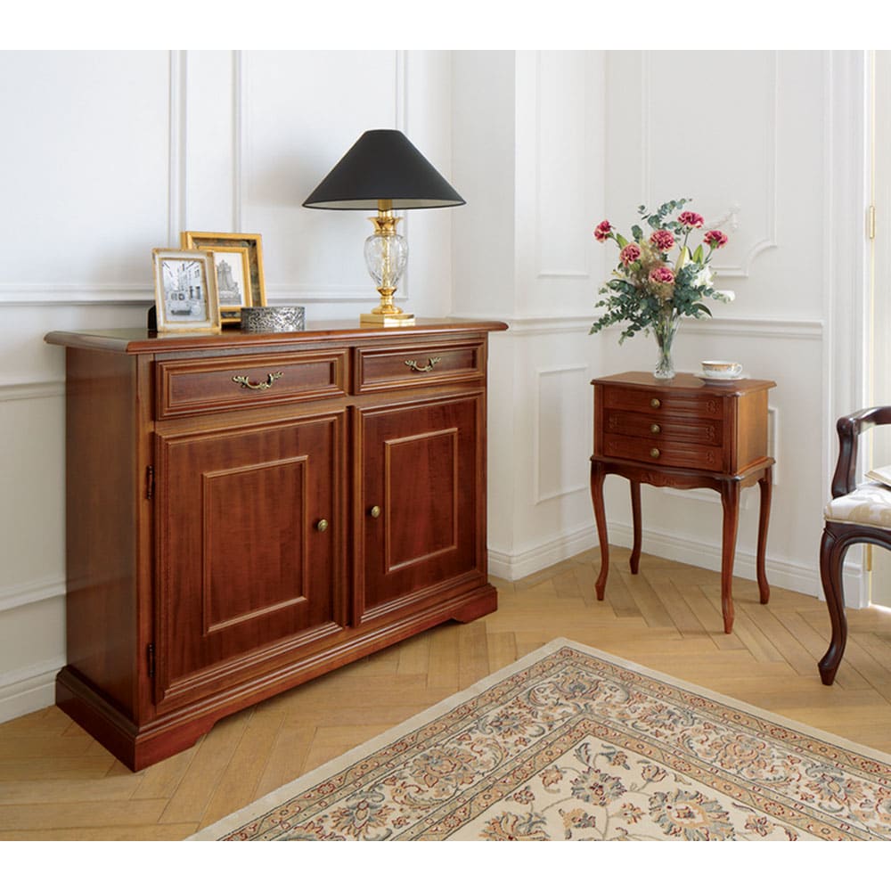 コンソールチェスト スリム 猫脚 鍵付属 ナチュラルブラウン