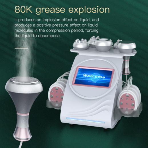 6in1 80K Radiofrequency Cavitation Machine, with EMS Pads