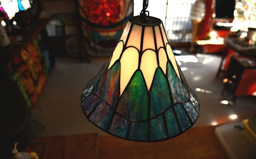 ステンドグラス ランプ 《 富士山タイプ 》 照明器具一式 インテリア