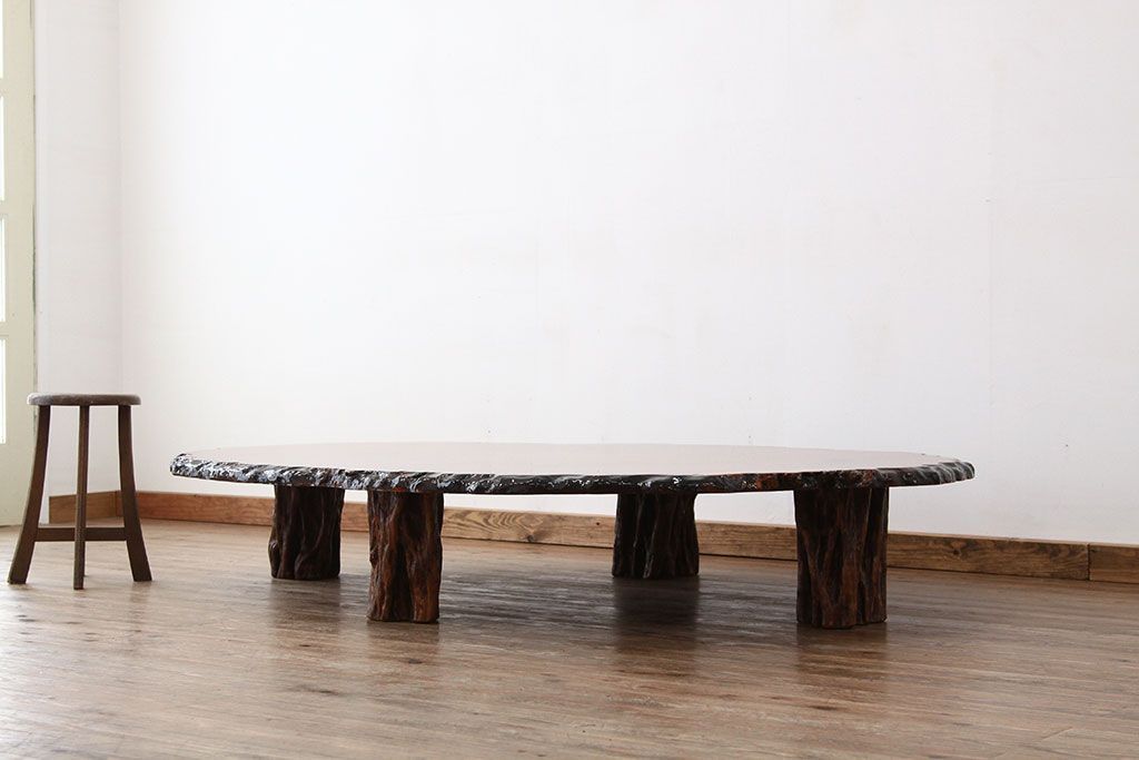 カリン無垢座卓 希少材花梨（カリン）一枚板 座卓 ⁄ ローテーブル