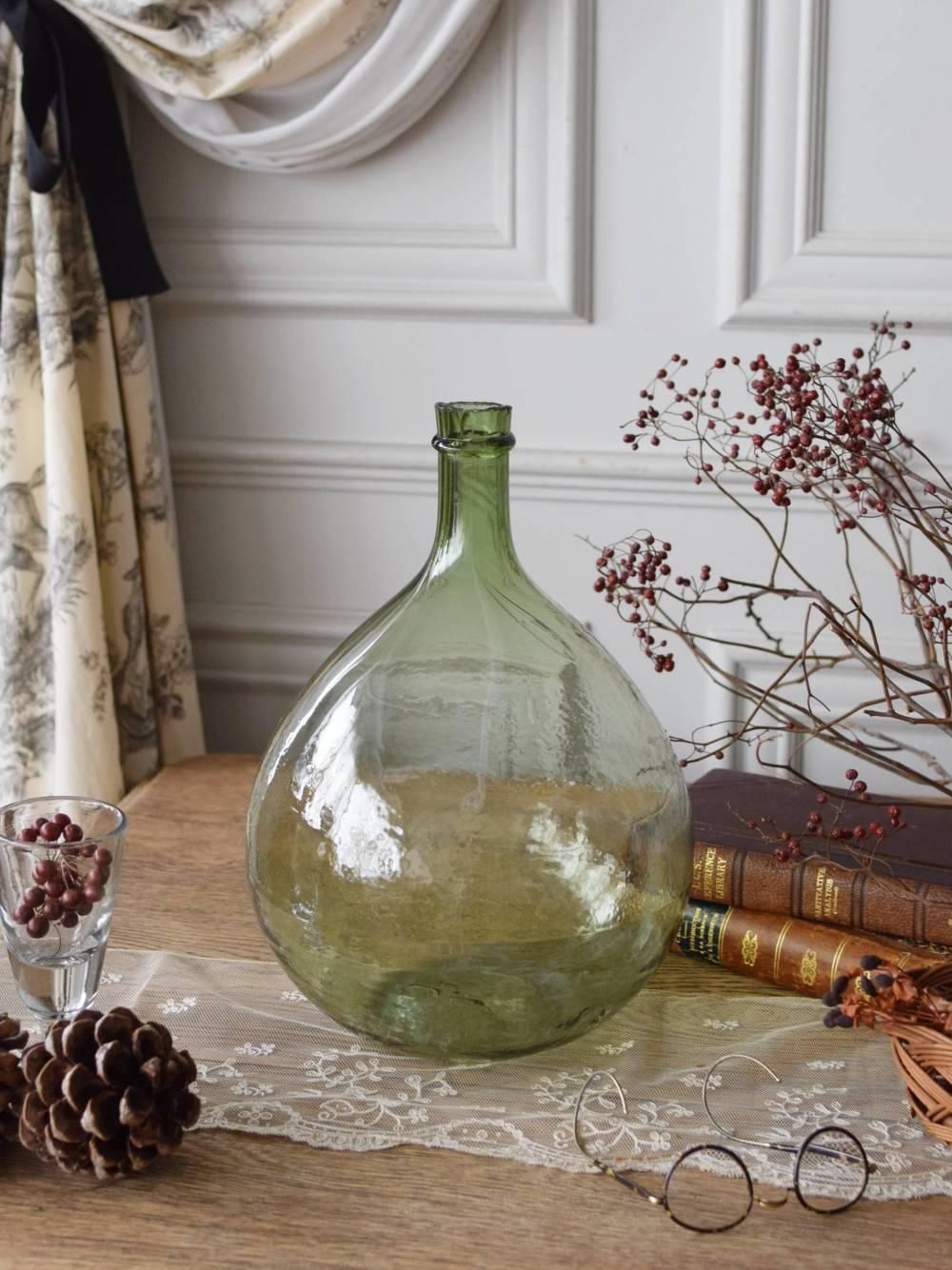 デミジョンボトル（大) ガラス瓶 フラワーベース レトロ アンティーク