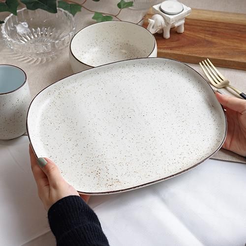 肥前吉田焼 224porcelain nashiji -morning- ワンプレートセット バニラ