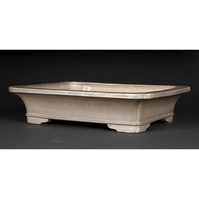 016.【寿悦】烏泥/外縁額面長方鉢/ミニ盆栽鉢/木箱付き