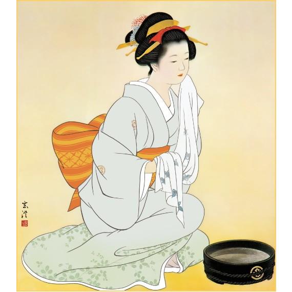 日本画 斉藤和 原画 真作 絵画 女の子 人物画 39 日本画 斉藤和 原画