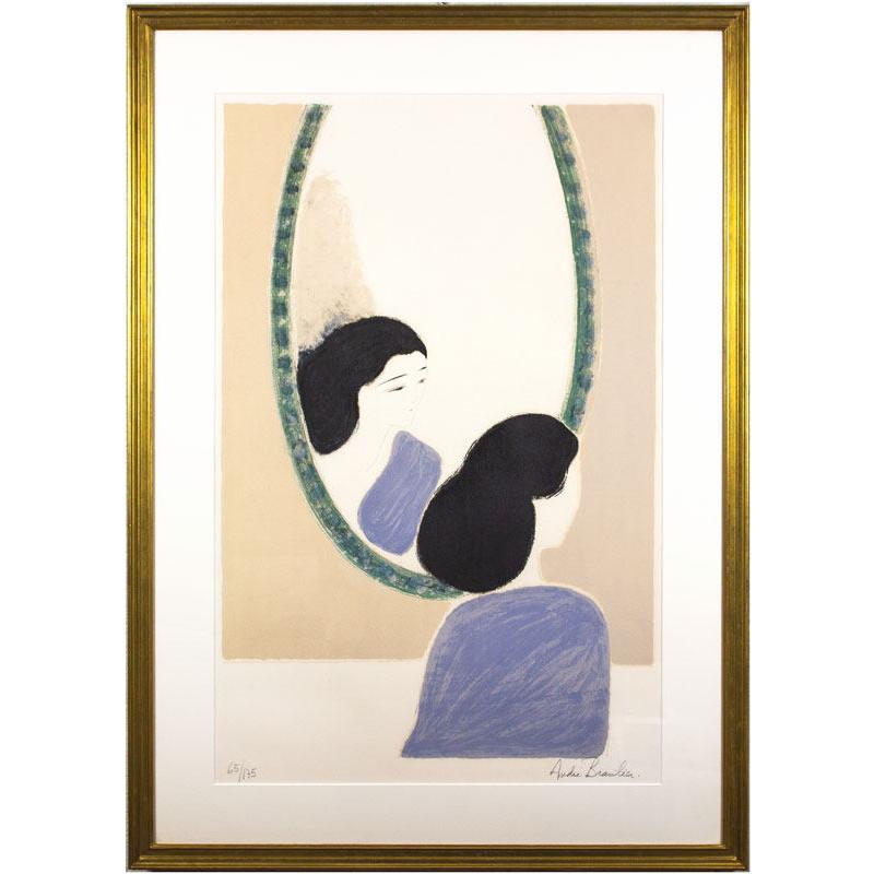 希少】アンドレ ブラジリエ リトグラフ 鏡を透して サイン入り 9/150