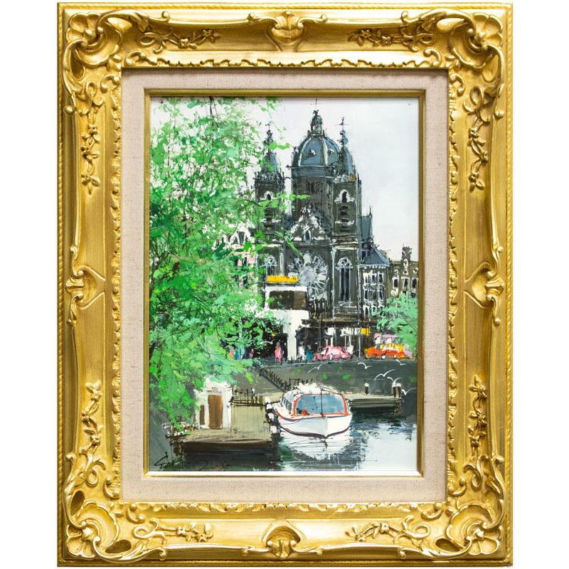 小田切 訓 「 聖ニコラスの塔 」 油絵 ・ 油彩画 F4 ( 4号 ) 絵画 洋画